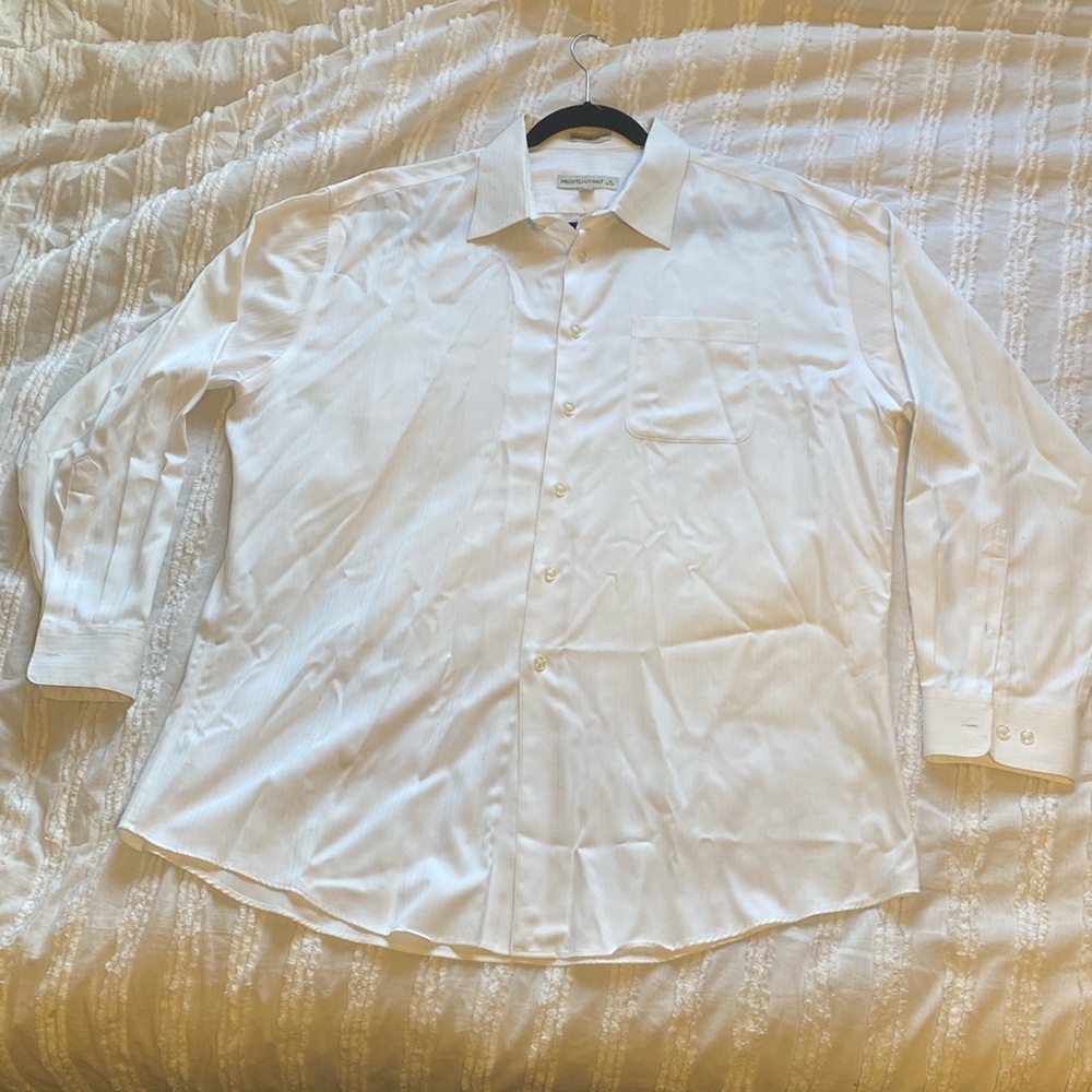 Men’s Long Sleeve White Dress Shirt size 18: 34/35